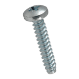 BN 14065 - Pozi pan head tapping screws form Z, with flat end type F (DIN 7981 F; ~ISO 7049), steel case-hardened, zinc plated blue