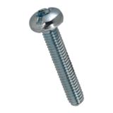 BN 14551 - Hexalobular (6 Lobe) socket pan head thread forming screws with slot and ribs, metric thread (DIN 7500), zinc plated blue, added lubricant