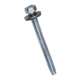 BN 70 - Building screws with flat end, partially / fully threaded, with sealing washer, stainless steel 1.4301, zinc plated