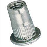 BN 25582 - Blind rivet nuts knurled shank, flat head, open end (BCT® RBB/FK), steel, zinc plated with thick layer passivation