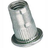 BN 25522 - Blind rivet nuts flat head, knurled shank, open end (FASTEKS® FILKO RFK), steel, zinc plated with thick layer passivation