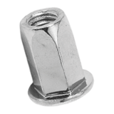 BN 7774 - Blind rivet nuts flat head, full-hexagonal shank, open end (TUBTARA® HUPO/HSPO), steel, zinc plated